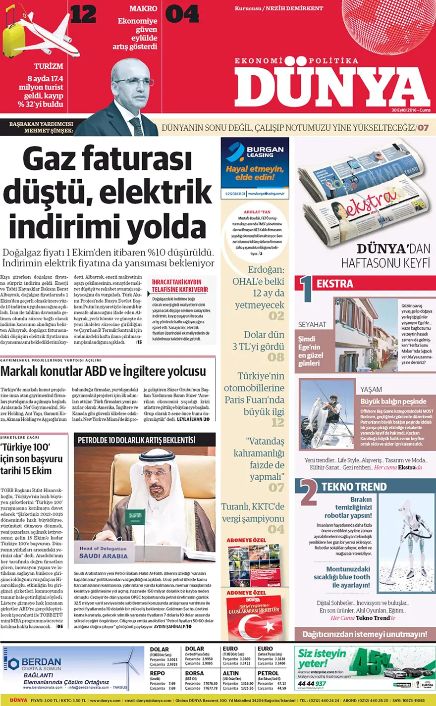 Günün gazete manşetleri - 30 Eylül 2016 10