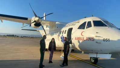 Hava Kuvvetlerine ait ambulans uçak organ nakli için havalandı