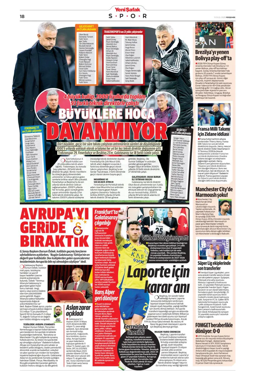 "Aslan'a yeni Mertens" (11 Eylül spor manşetleri) 26