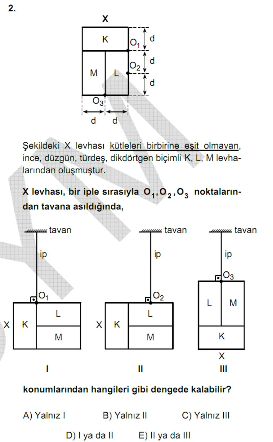 YGS Fen Bilimleri Soruları ve Yanıtları 1