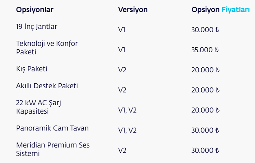 OPSİYONLU FİYATLAR 3