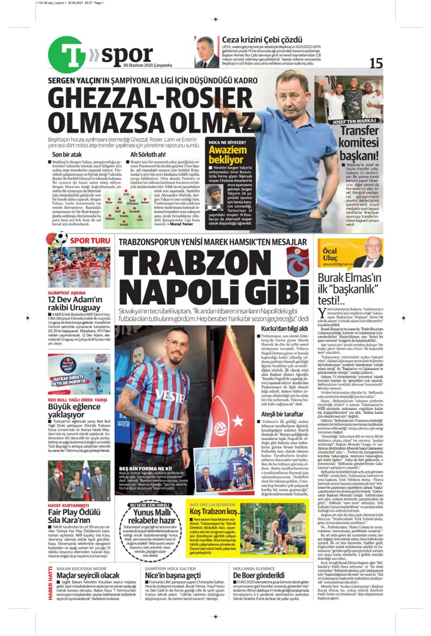 Günün spor manşetleri (30 Haziran 2021) 12