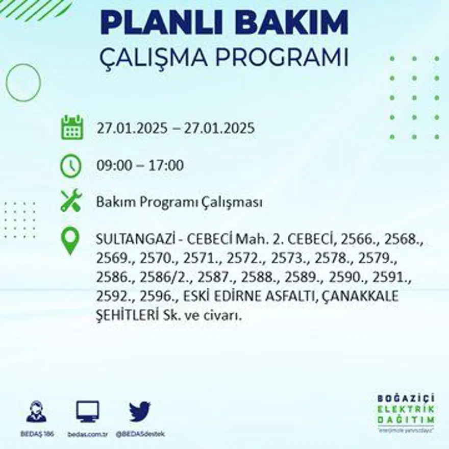 İstanbul'un birçok ilçesinde elektrik kesintisi: Avcılar'da elektrikler ne zaman gelecek? BEDAŞ kesinti programı 39