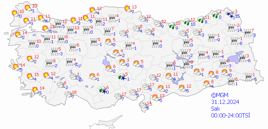 31 ARALIK SALI HAVA NASIL OLACAK? 16 31 ARALIK SALI HAVA NASIL OLACAK? 16