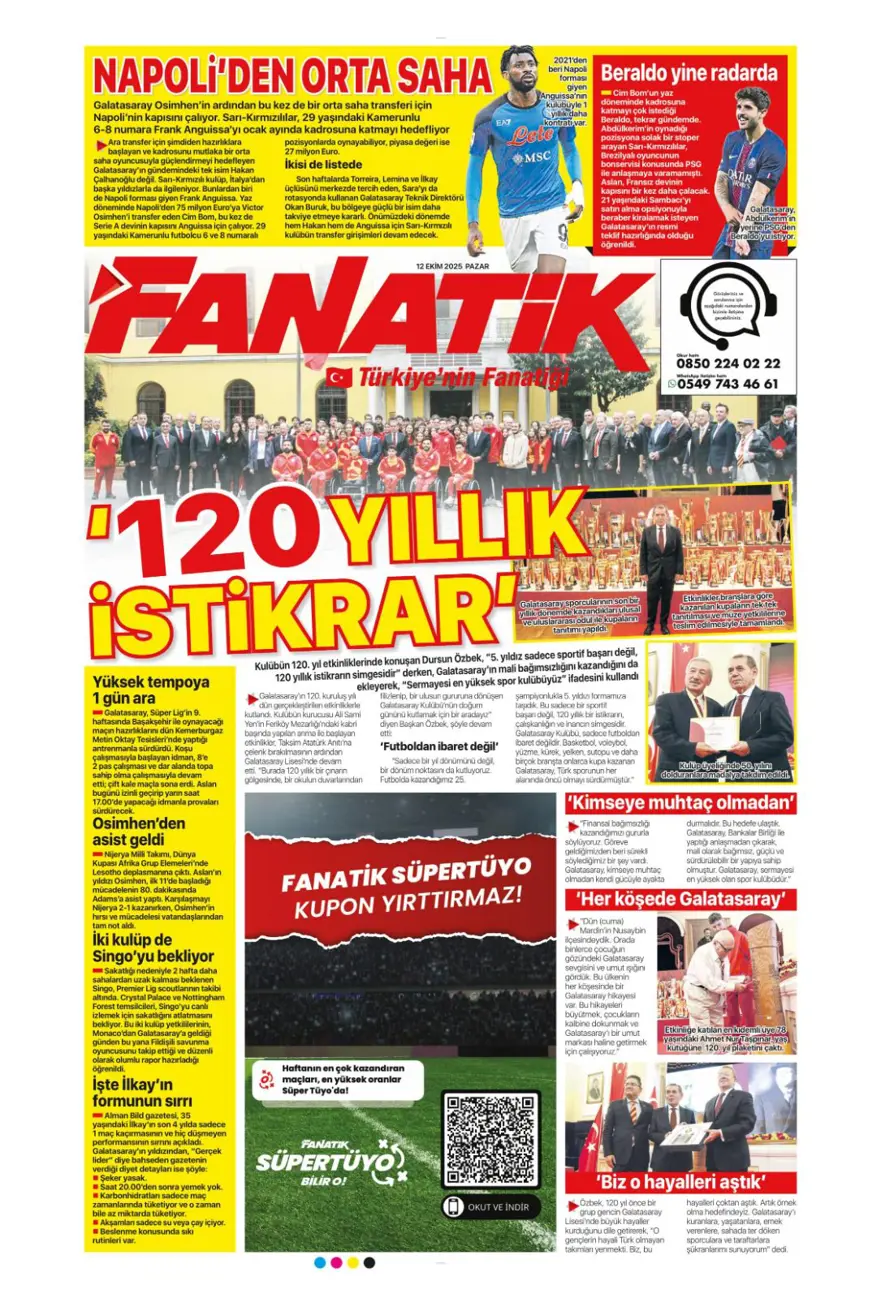 "Sofya'da tarihi zafer" (12 Ekim 2025 spor manşetleri) 5