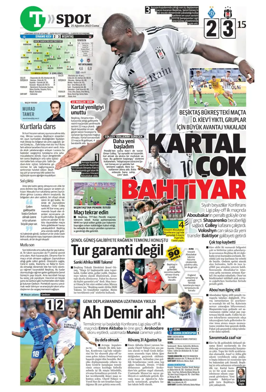 "Aslan'da son aday Salih Özcan" (25 Ağustos 2023 spor manşetleri) 17