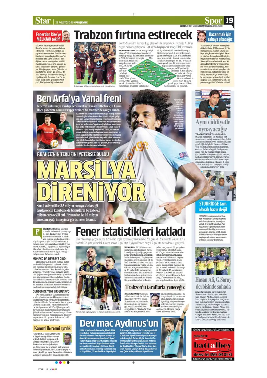 Günün spor manşetleri (29 Ağustos 2019) 13