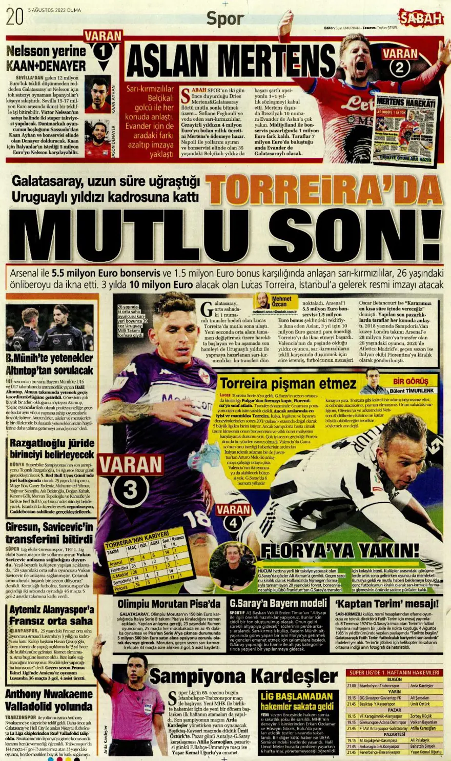 Günün spor manşetleri (5 Ağustos 2022) 7