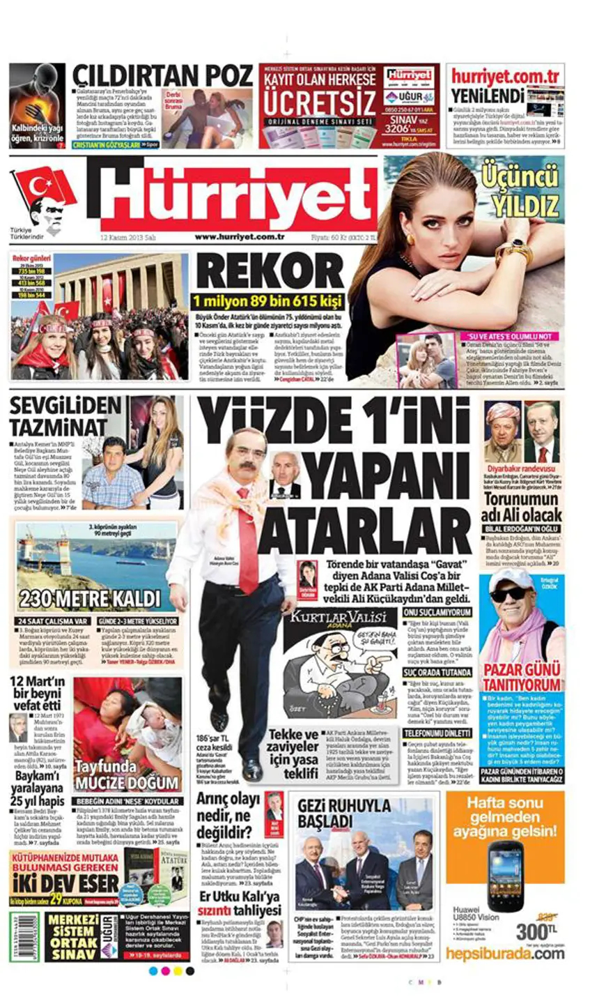 Günün manşetleri - 12 Kasım 2013 1 Günün manşetleri - 12 Kasım 2013 1