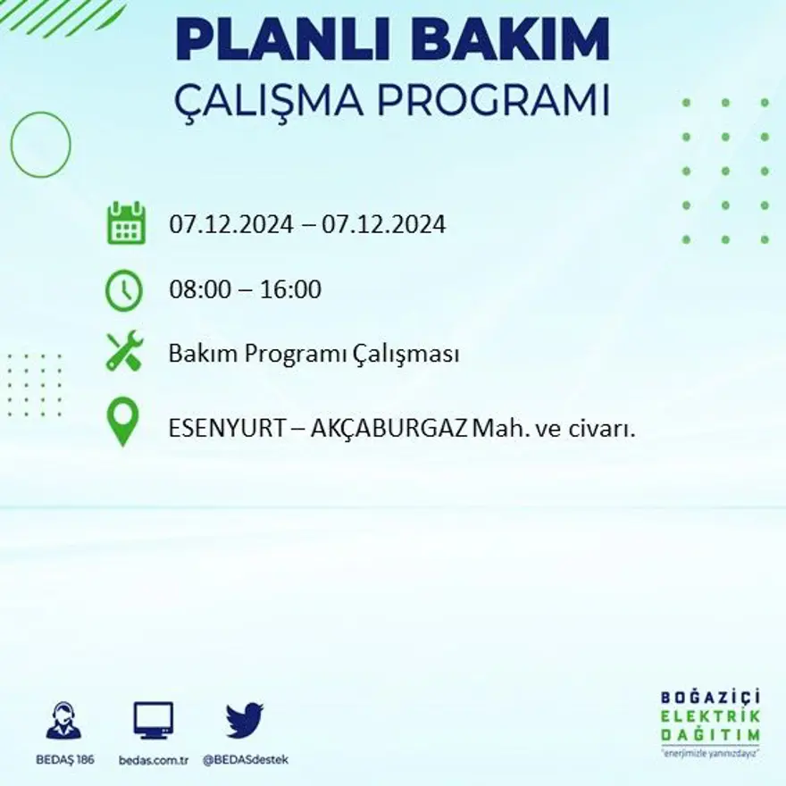Bugüne dikkat! İstanbul'un 13 ilçesinde elektrik kesintisi: Elektrikler ne zaman gelecek? BEDAŞ programı 3