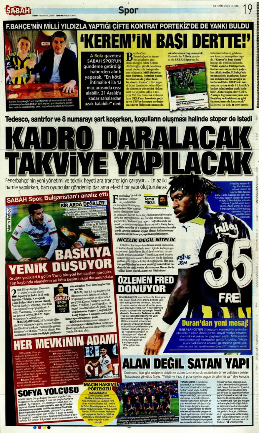 "Operasyon başlıyor" (10 Ekim 2025 spor manşetleri) 15 "Operasyon başlıyor" (10 Ekim 2025 spor manşetleri) 15