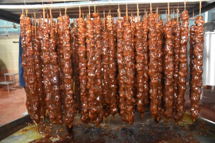 Tek tekbaşına ipe dizerek para kazanıyorlar. 20 yıllar evvel başladı, koli başına ücreti var 1