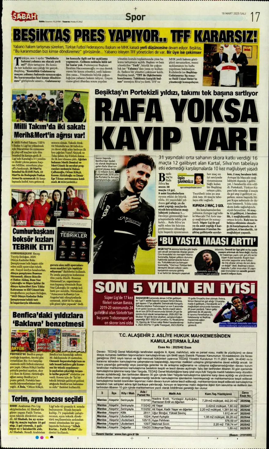 "Osimhen için iki seçenek var" (18 Mart 2025 spor manşetleri) 5