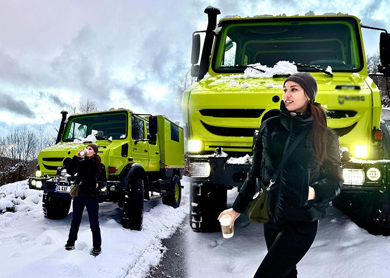 Fahriye Evcen lüks aracıyla şov yaptı
