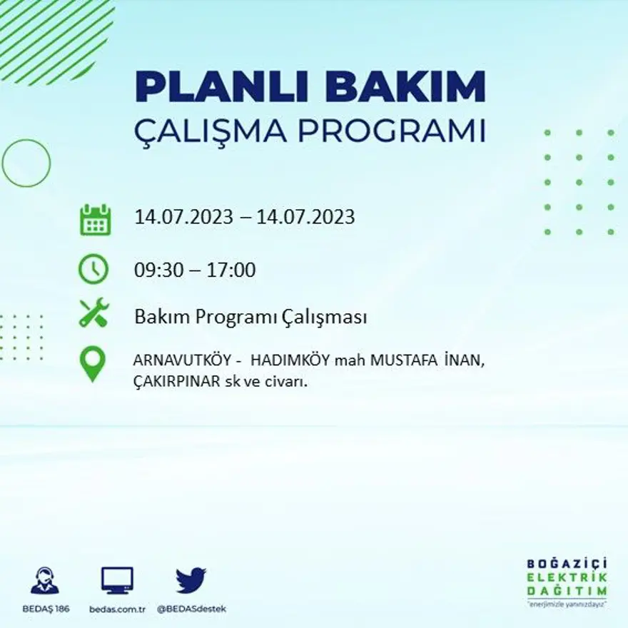 İstanbul'un 15 ilçesinde elektrik kesintisi ( Avcılar, Bağcılar, Bahçelievler, Başakşehir, Beyoğlu, Büyükçekmece...) Elektrikler ne zaman gelecek? 1 İstanbul'un 15 ilçesinde elektrik kesintisi ( Avcılar, Bağcılar, Bahçelievler, Başakşehir, Beyoğlu, Büyükçekmece...) Elektrikler ne zaman gelecek? 1