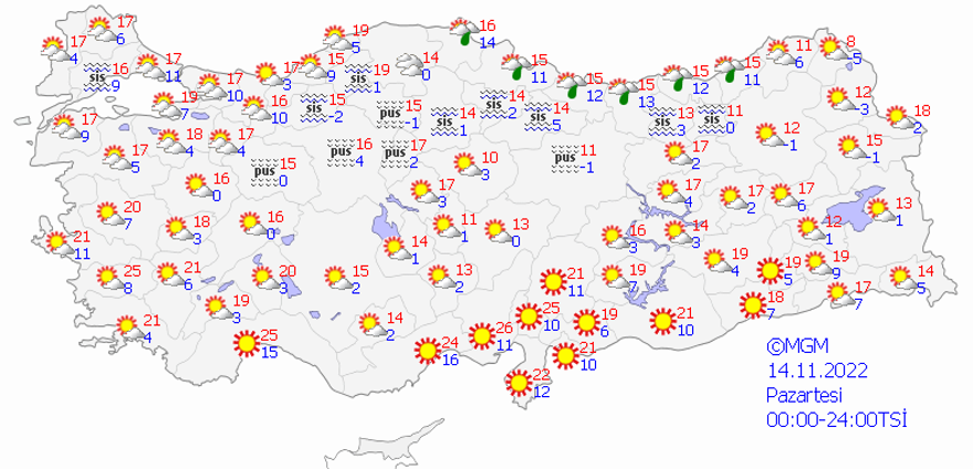 14 KASIM PAZARTESİ HAVA DURUMU NASIL OLACAK? 4 14 KASIM PAZARTESİ HAVA DURUMU NASIL OLACAK? 4