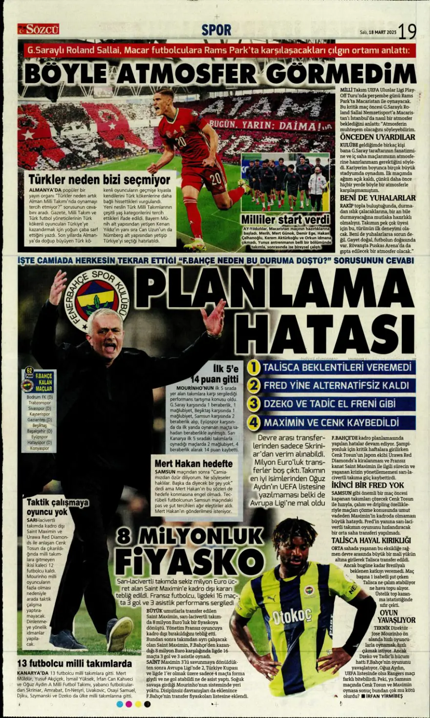 "Osimhen için iki seçenek var" (18 Mart 2025 spor manşetleri) 2