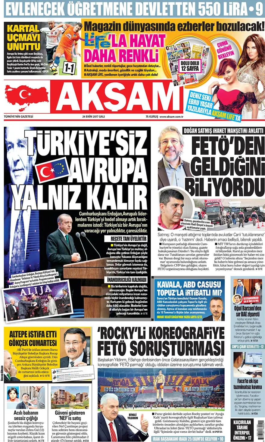 Günün gazete manşetleri - 24 Ekim 2017 13