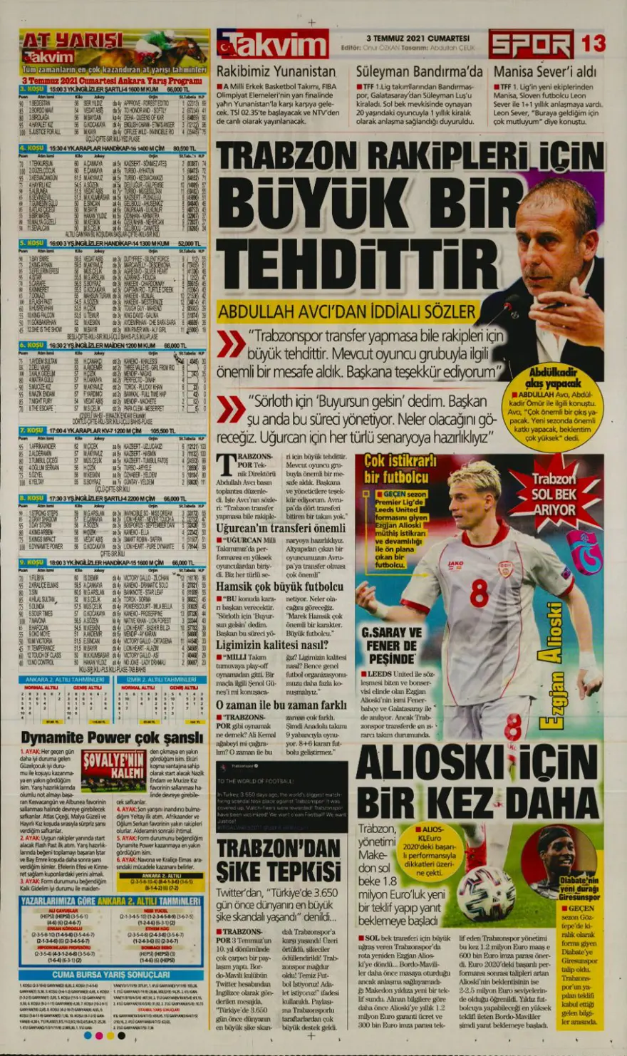 Günün spor manşetleri (3 Temmuz 2021) 16