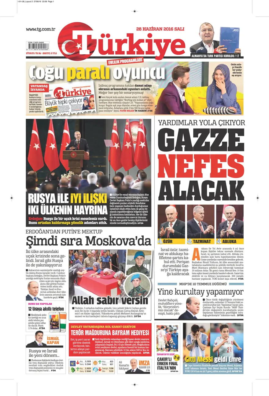 Gazete manşetleri (28.06.2016) 18