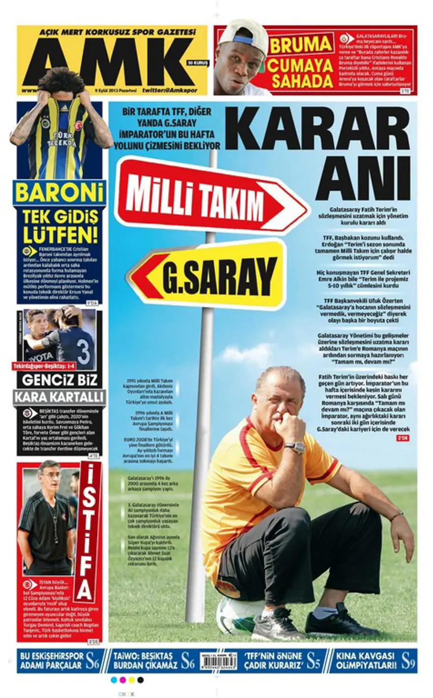 9 Eylül 2013 gazete manşetleri 1