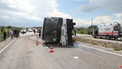Konya'da yolcu otobüsü kazası: Yaralılar var