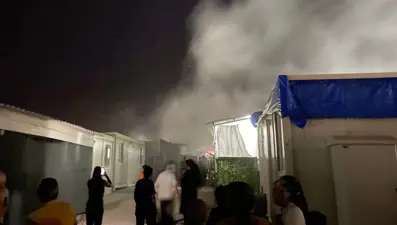 Konteyner kentte çıkan yangın panik yarattı