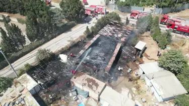 Kocaeli'de yediemin otoparkında yangın