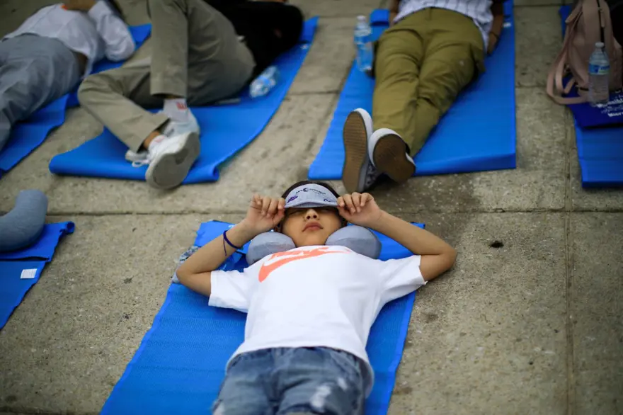 Meksika'da Dünya Uyku Günü: Topluca uykuya daldılar Meksika'da Dünya Uyku Günü: Topluca uykuya daldılar