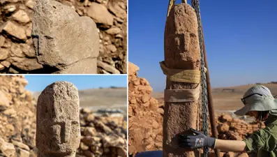 Yüz hatları keskin, göz çukurları derin... 12 bin yıl öncesinden bugüne bakıyor! Karahantepe'de tarihi keşif