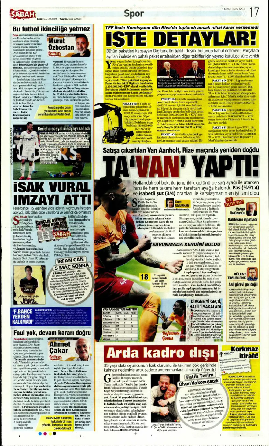 Günün spor manşetleri (1 Mart 2022) 9