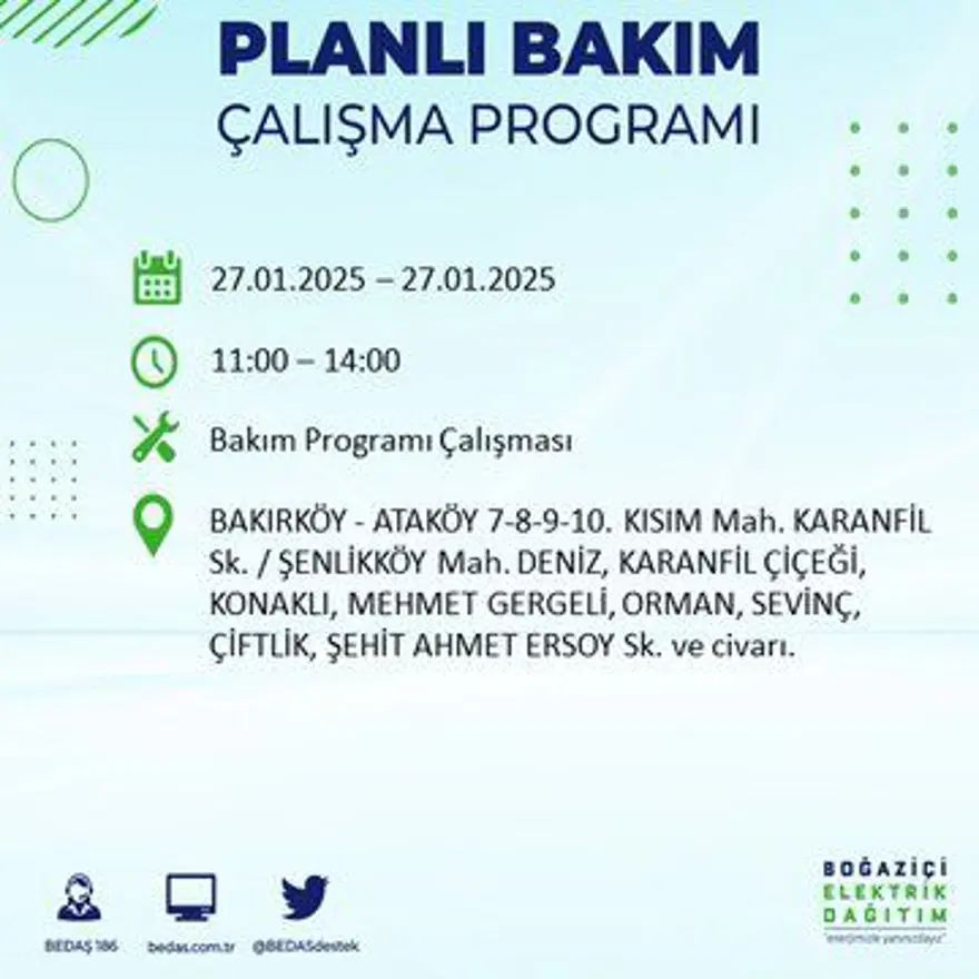 İstanbul'un birçok ilçesinde elektrik kesintisi: Avcılar'da elektrikler ne zaman gelecek? BEDAŞ kesinti programı 10
