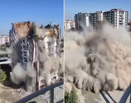 Diyarbakır'da 11 katlı bina yıkım sırasında çöktü
