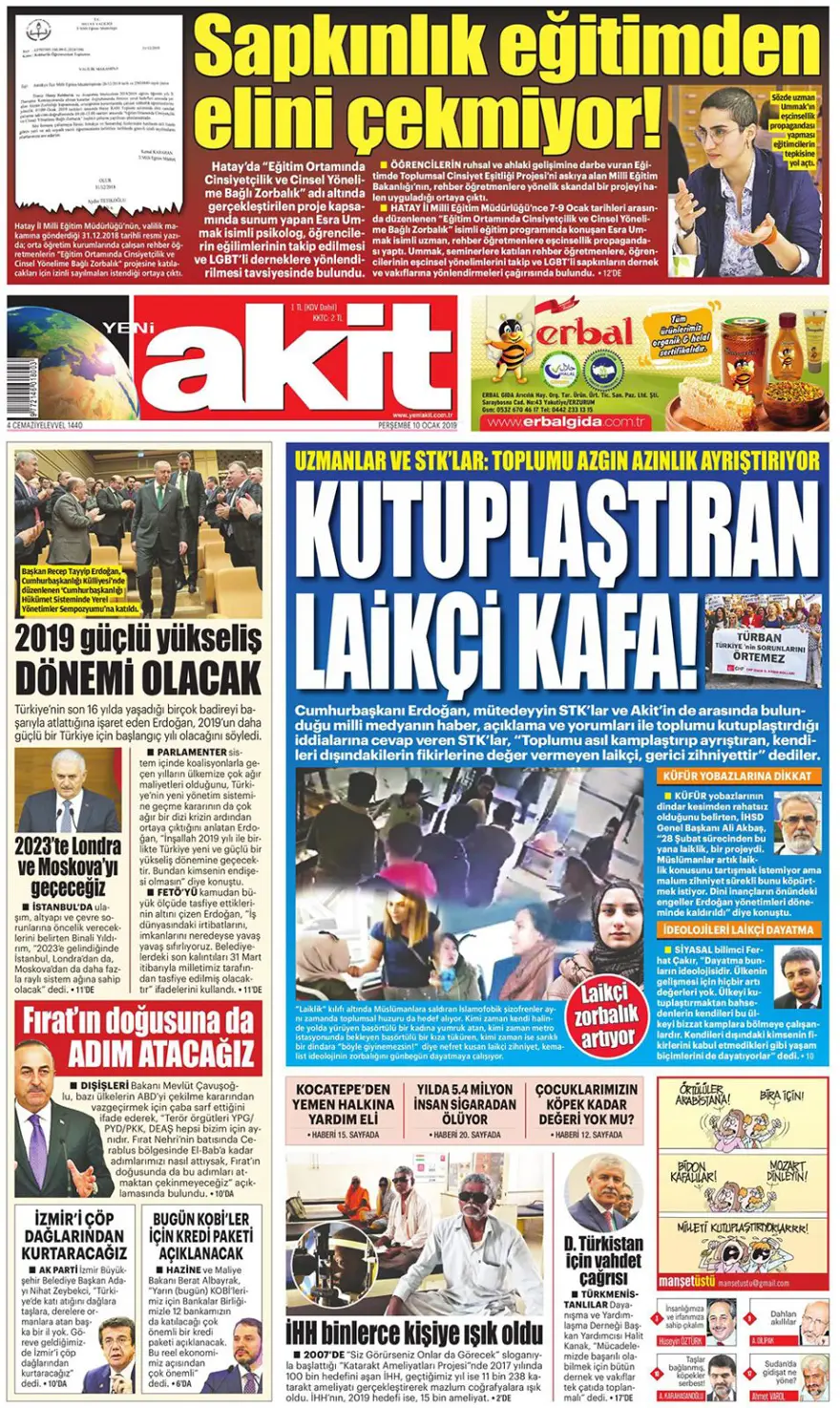 Günün gazete manşetleri - 10 Ocak 2019 12