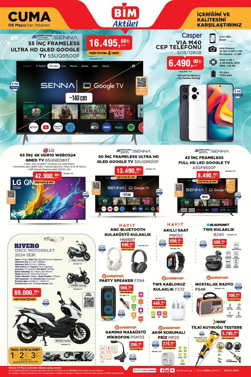 Bugün satışta! BİM 9 Mayıs cuma aktüel kataloğu 2025: Fırın, kahve makinesi, şarjlı mop, motosiklet satışa çıktı 3