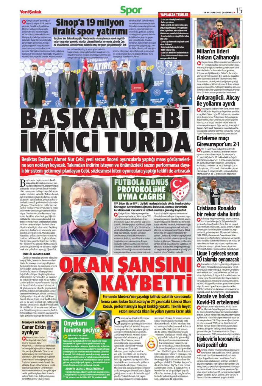 Günün spor manşetleri (24 Haziran 2020) 18
