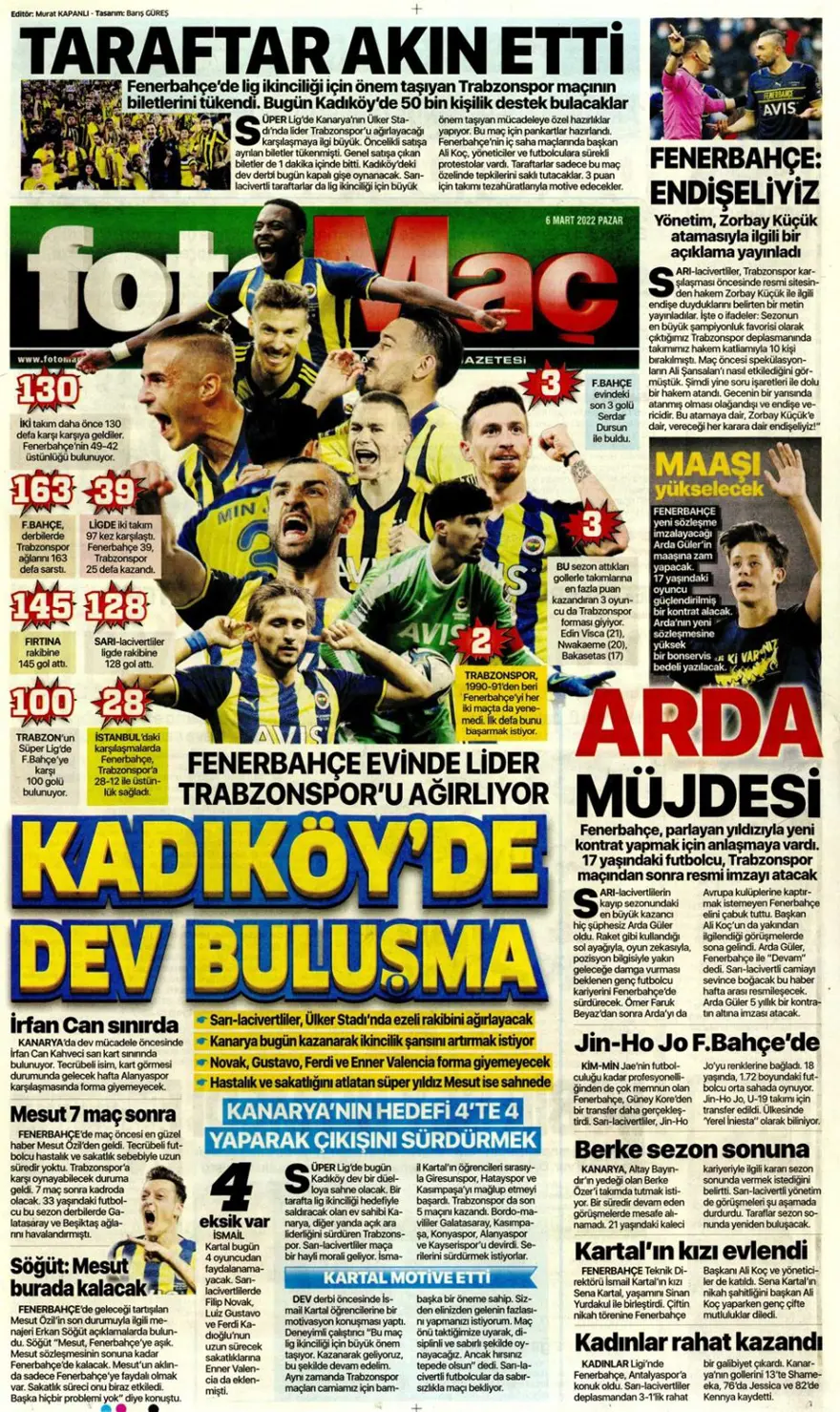 Günün spor manşetleri (6 Mart 2022) 4 Günün spor manşetleri (6 Mart 2022) 4