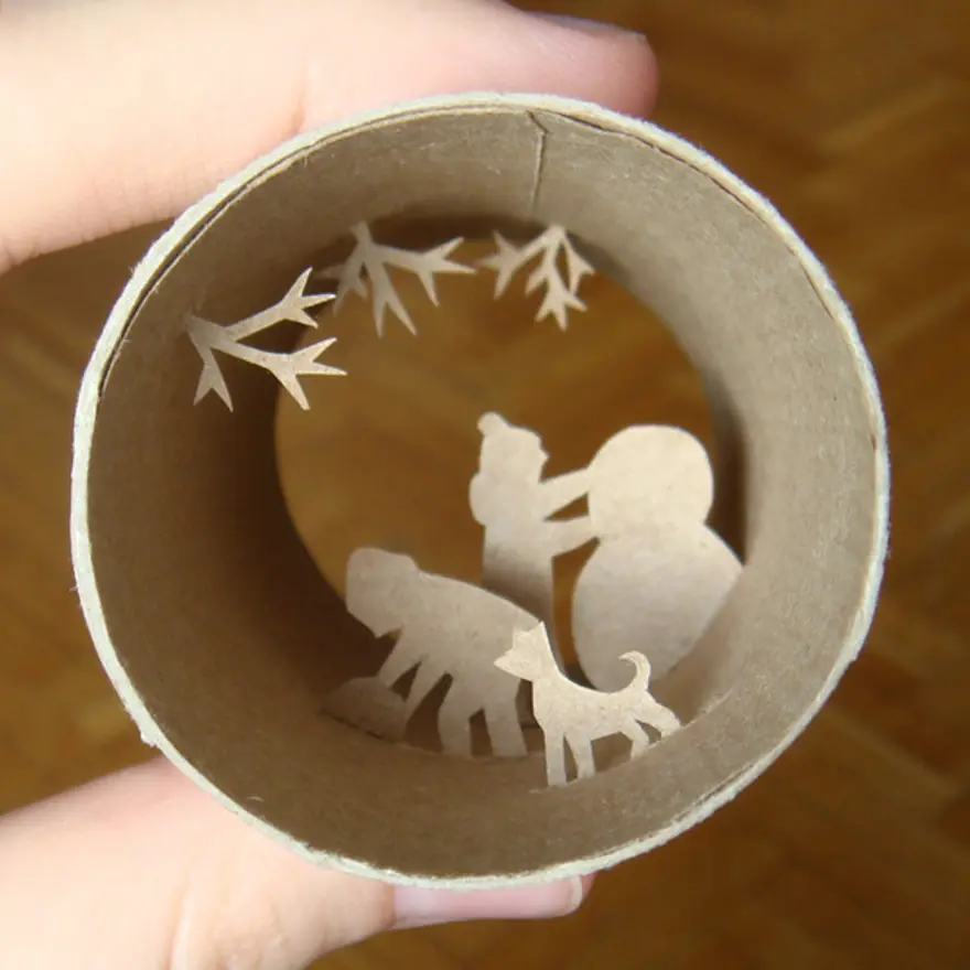 Tuvalet kağıdı içindeki heykeller 13