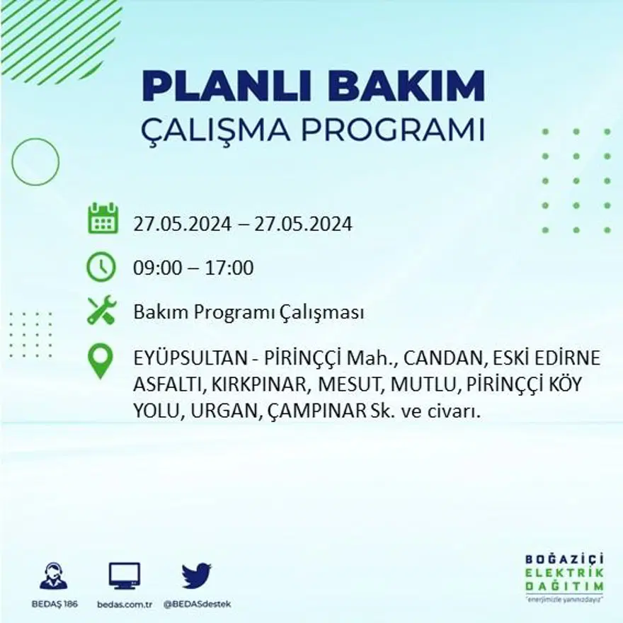 İstanbul'un 21 ilçesinde elektrik kesintisi: Elektrikler ne zaman gelecek? (27 Mayıs BEDAŞ kesinti programı) 30