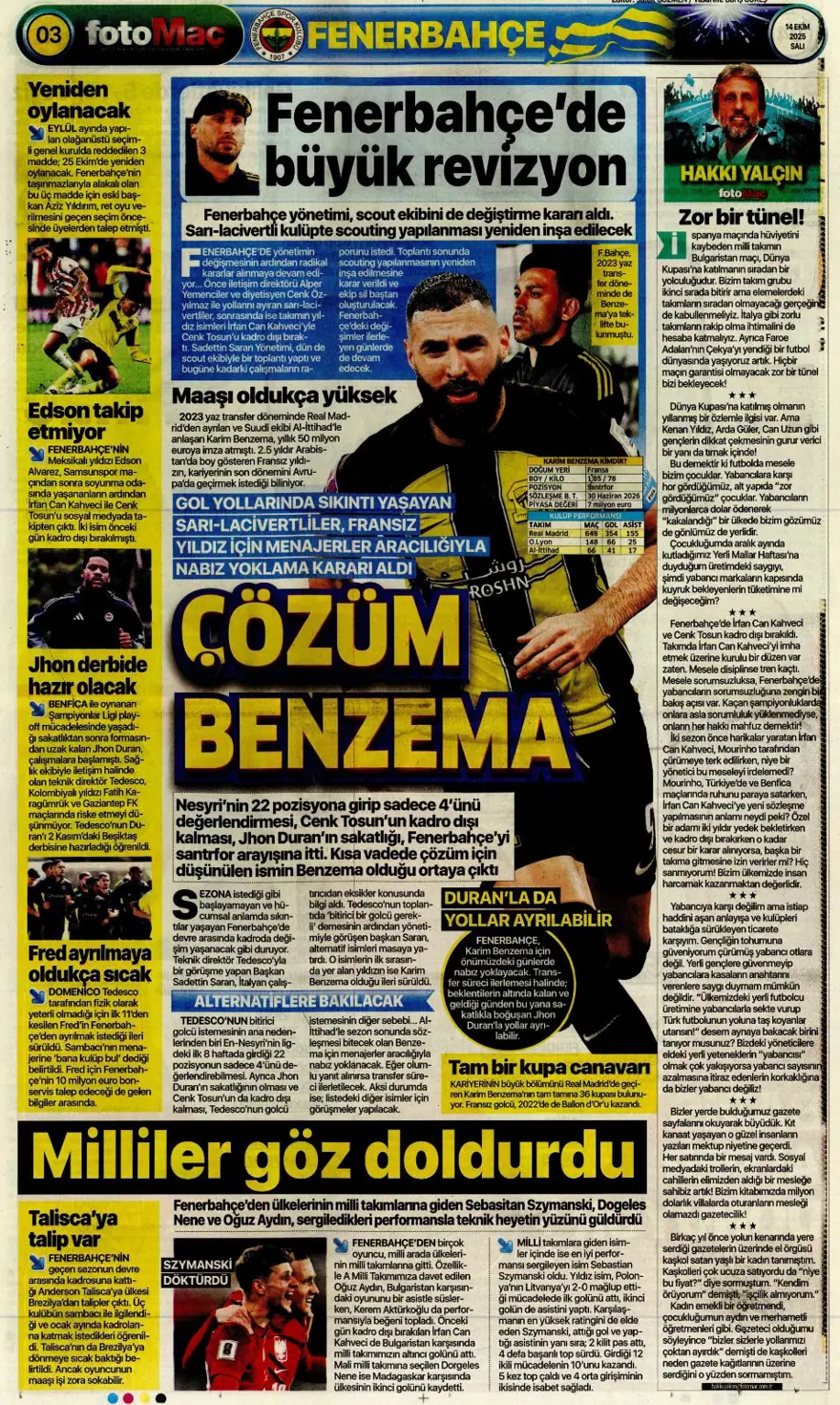 "Gürcistan'ı yen Play-off'u gör" (14 Ekim 2025 spor manşetleri) 10