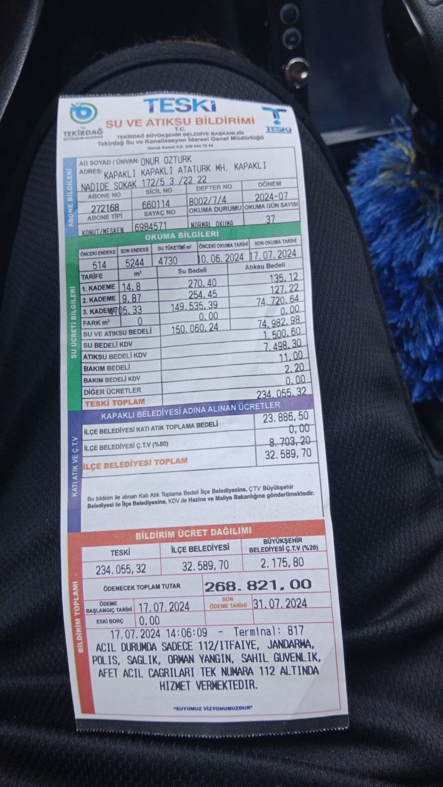Evine gelen 268 bin lira su faturasıyla neye uğradığı şaşırdı: Siz beni toprak ağası mı sandınız?