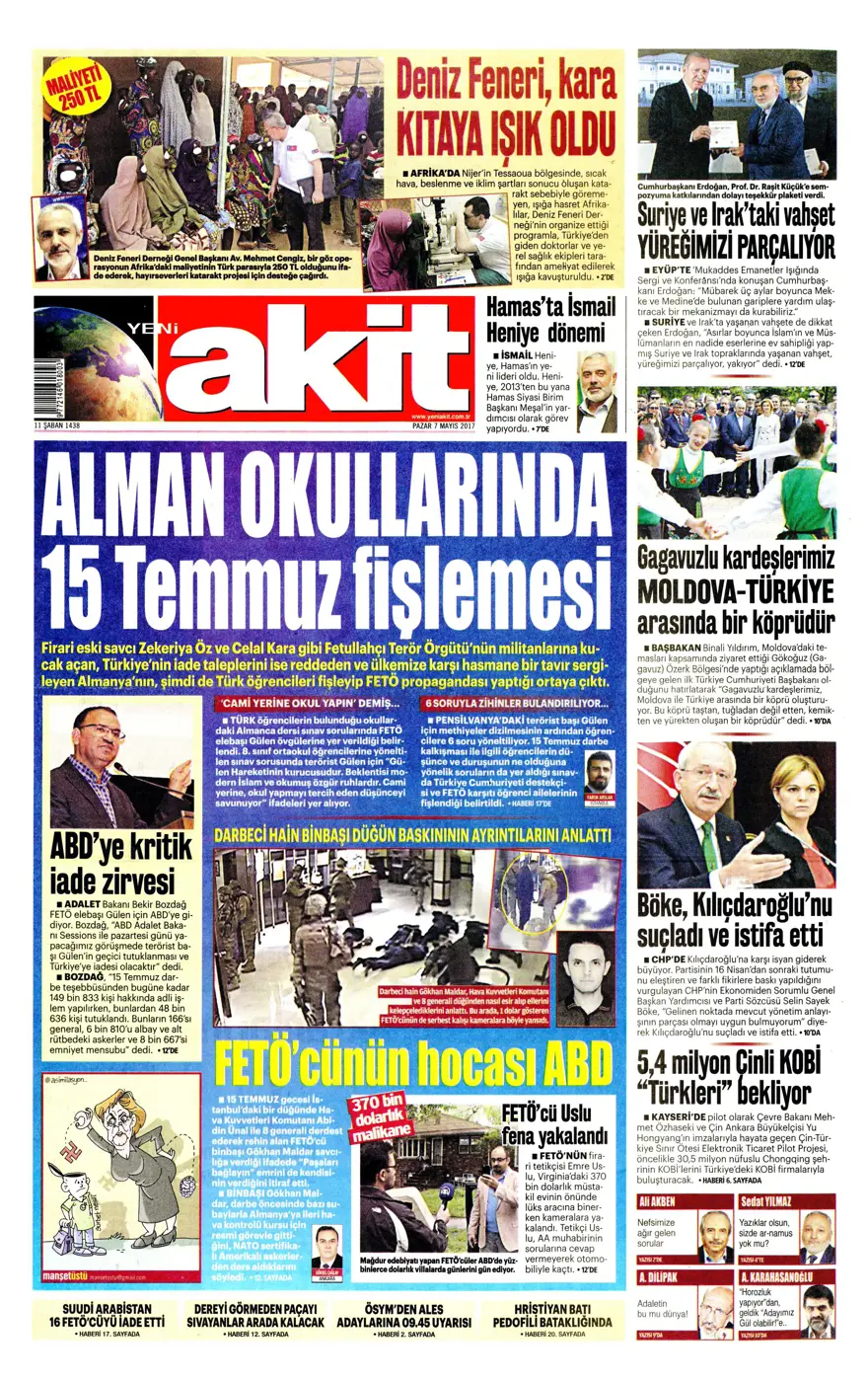 Günün gazete manşetleri - 07.05.2017 14