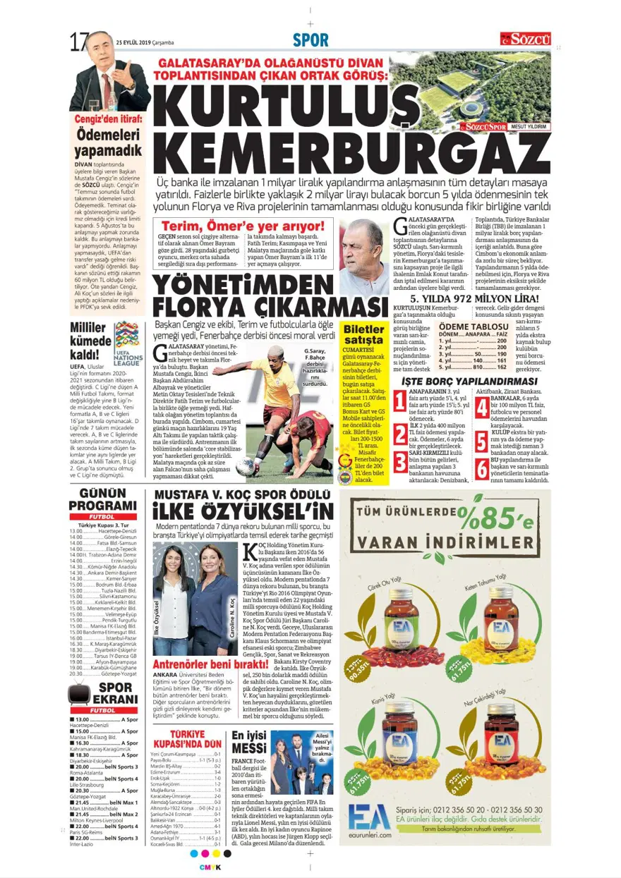 Günün spor manşetleri (25 Eylül 2019) 10