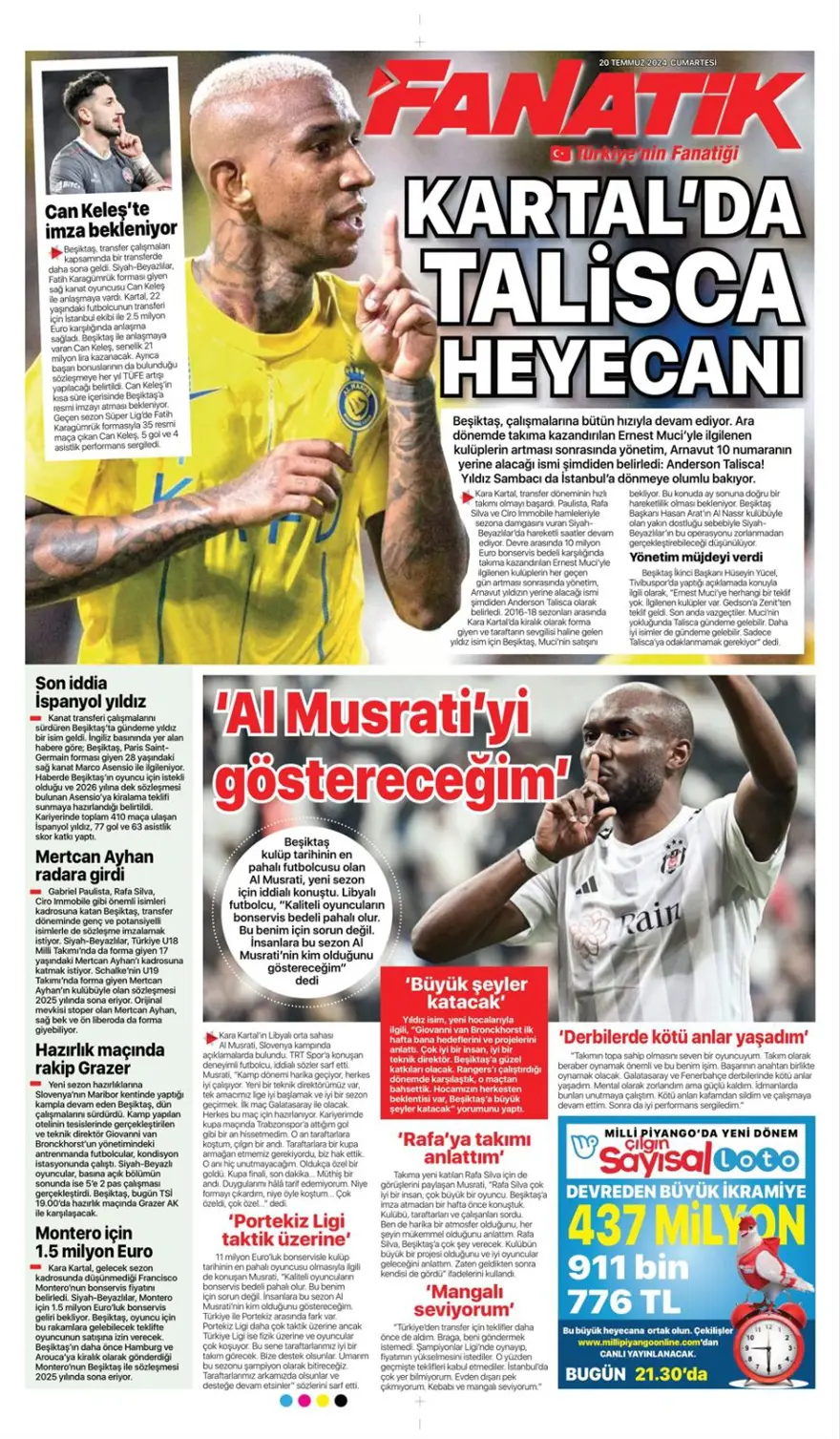 "Montella kalıyor yabancı kuralı değişiyor" (20 Temmuz 2024 spor manşetleri) 11 "Montella kalıyor yabancı kuralı değişiyor" (20 Temmuz 2024 spor manşetleri) 11