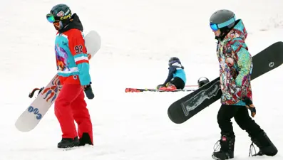 Palandöken'de nisanda kayak keyfi