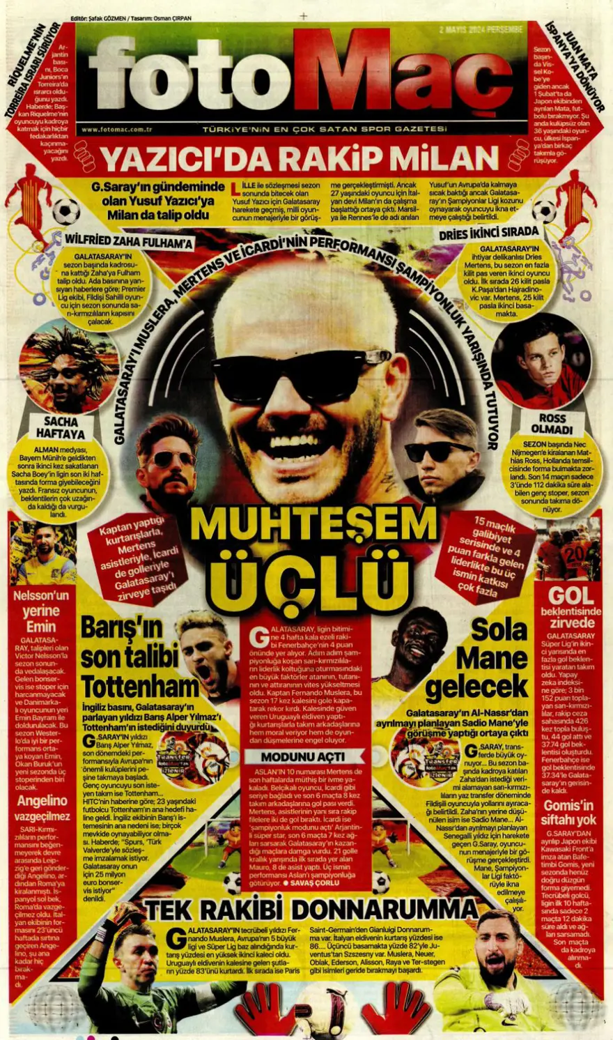 "Aslan'a süper panzer" (2 Mayıs 2024 spor manşetleri) 5