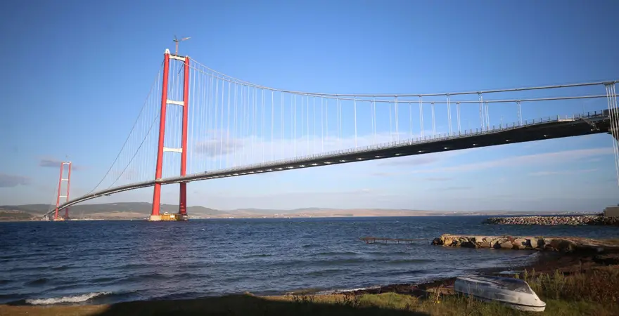 1915 Çanakkale Köprüsü'nde top mermileri için kaideler kurulmaya başlandı 1