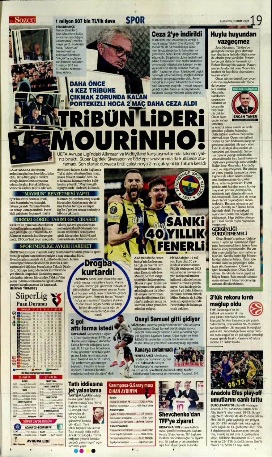 "Galatasaray Brezilyalı kaleciyle anlaştı" (1 Mart 2025 spor manşetleri) 25