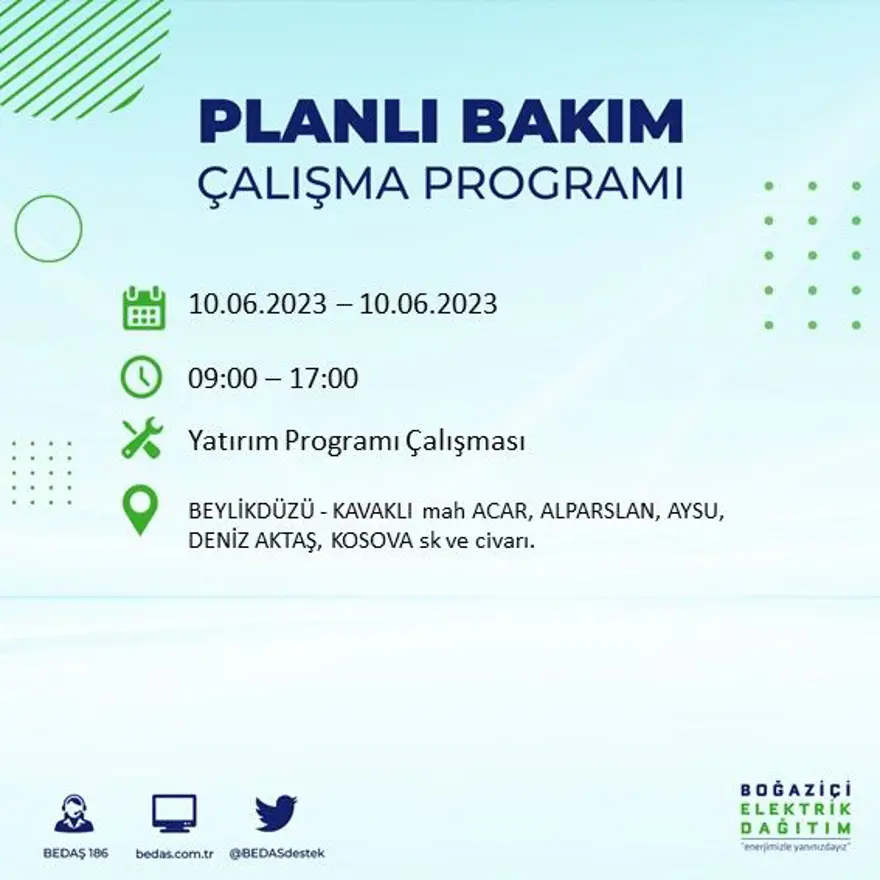 İstanbul'un birçok ilçesinde elektrik kesintisi: BEDAŞ kesinti programını paylaştı 6