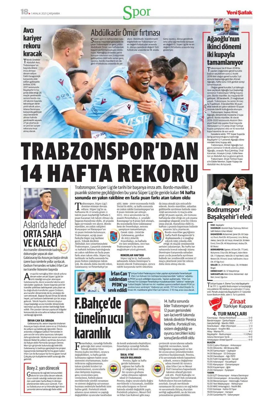 Günün spor manşetleri (1 Aralık 2021) 17